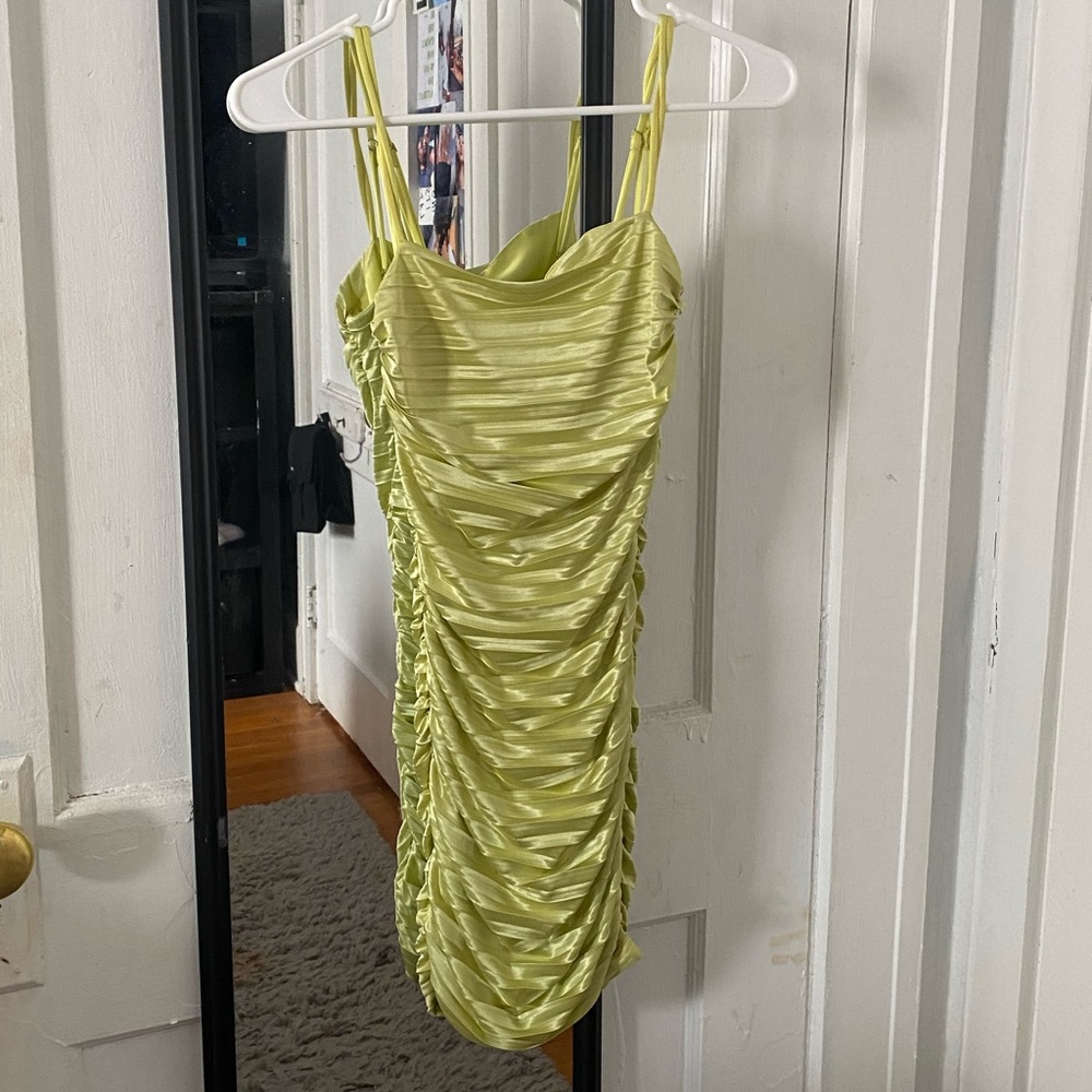 Green mini dress